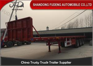 Quality Q345B 3 Axles 50 Ton Semi Flatbed Container Trailer wholesale