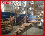 Steel Cable Stair VK93SC Treed Beech WoodenHandrail Carbon Powder-coate
