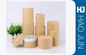 Quality Brown Kraft Paper Tube Packaging / Handmade Cylinder Cardboard Box wholesale