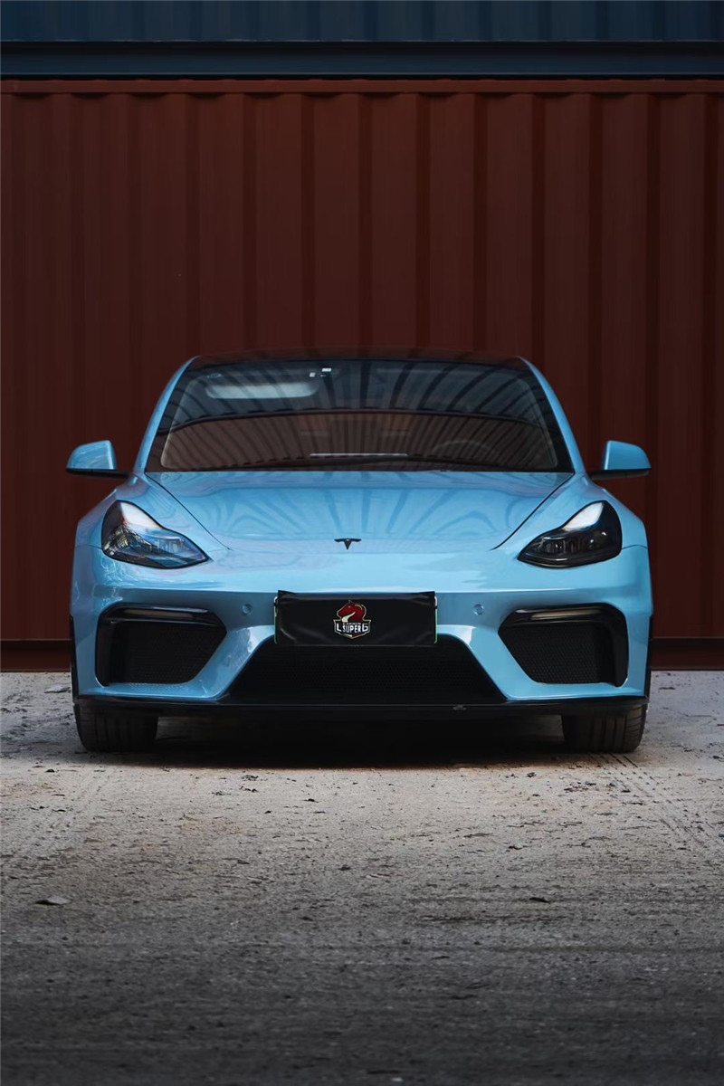 Auto Parts for Tesla Model 3 Body Kit PP Plastic Material MODEL 3 Upgraded GT4-style Front Bumper Body Kit