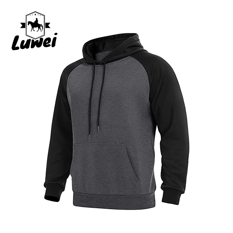Custom Vintage Sweat-shirt Bluzy Embroidered Contrasting Colors Knit Fitness Polyester Slim Fit Hoodies For Men