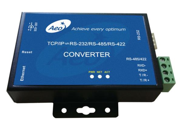 RS232 RS485 RS422 10 100Mbps Serial To Ethernet Converter Single Port