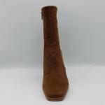 Cow Suede Womens Leather Dress Boots Square Toe Lt Brown TPR Outsole With
