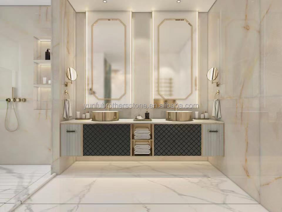Modern Ice Jade Snow White Ice Onyx Stone Translucent Cristallo Quartzite Marble Slab
