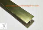T Shaped Aluminium Floor Trims , Metal Floor Divider Polished Champagne Color