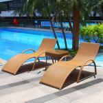Leisure pool PE rattan sunbed outdoor chaise lounge wicker rattan sun lounger