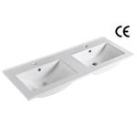 600MM Vanity Top Bathroom Sink Countertop Glaze Smooth Double Vessel
