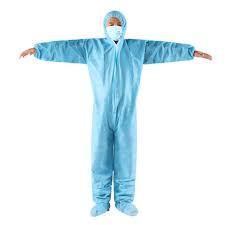 Non Woven Breathable Disposable Coveralls Tie Back Alkali Proof Microporous