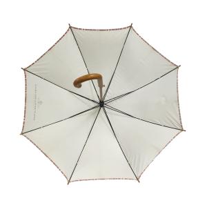 Quality Auto Open Wooden Shaft Promotion Pongee Umbrella wholesale