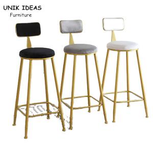 Quality 30 Inch Gray Black Velvet Bar Stools Set Of 2 3 Breakfast Gold Metal Home wholesale
