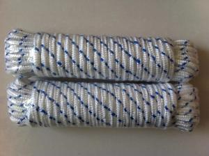Quality White Blue Tracer Diamond Hollow Braid Polypropylene Rope wholesale