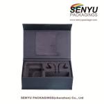 Magnetic Phone Packaging Box Black UV Coated Matte Laminated Folding