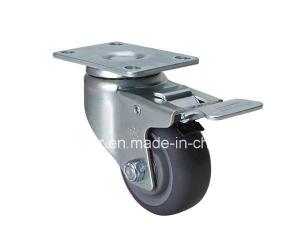 Quality Industrial PU Wheel Medium 3&quot; 150kg Plate Brake Caster 5023-76 with and Brake wholesale