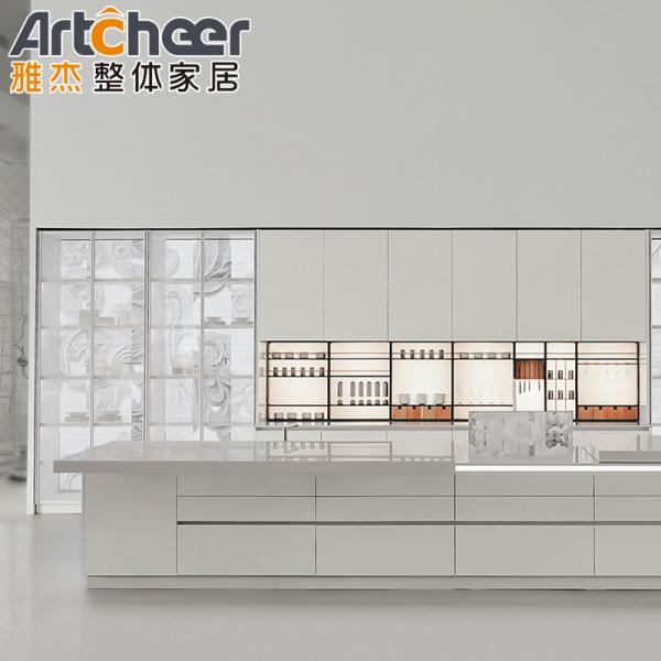 Indoor and Outdoor Kitchen Grill with Fridge Cabinet Italian Island Design in