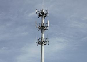 Quality Q235B Steel Monopole Telecommunications Tower , Antenna Microwave Cell Phone Broadcasting Tower wholesale