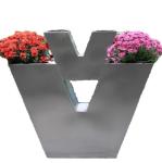 Stainless steel words shape flower planters pots for company name
