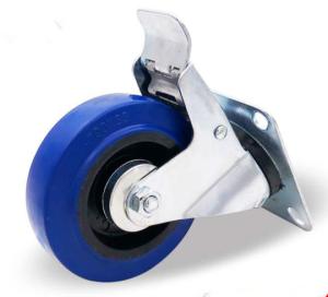 Quality 3 inch locking wheels zinc plated rubber caster wooden floor 75mm wholesale