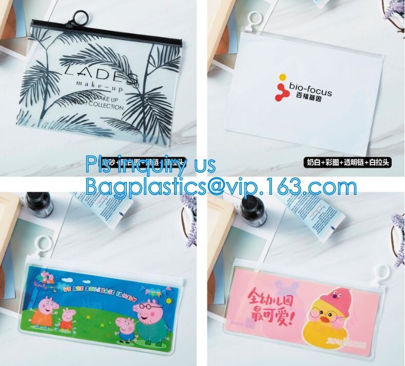 PVC transprent slider bag for packing underwear, Frosted k bag EVA PVC hanger bag for clothes, EVA frost drawstrin
