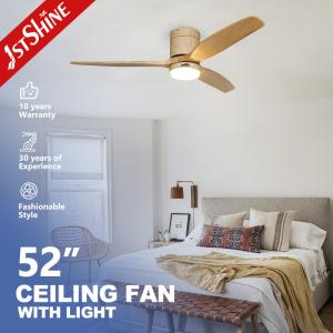 Quality Energy Saving 52in Flush Mount LED Ceiling Fan With Solid Wood Blades wholesale
