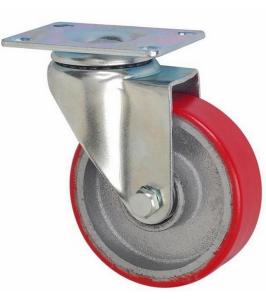 Quality 75mm Iron Casters Swivel Casters PU Wheels Cast Iron Wheels 90kgs wholesale