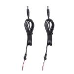 Male And Female Power Cable Assemblies With Strain Relief DC 5.5mm X 2.1mm