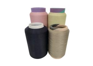 Quality Black Dope Dyed Polyester Spun Yarn 36F DTY High Tenacity Gentle Luster wholesale