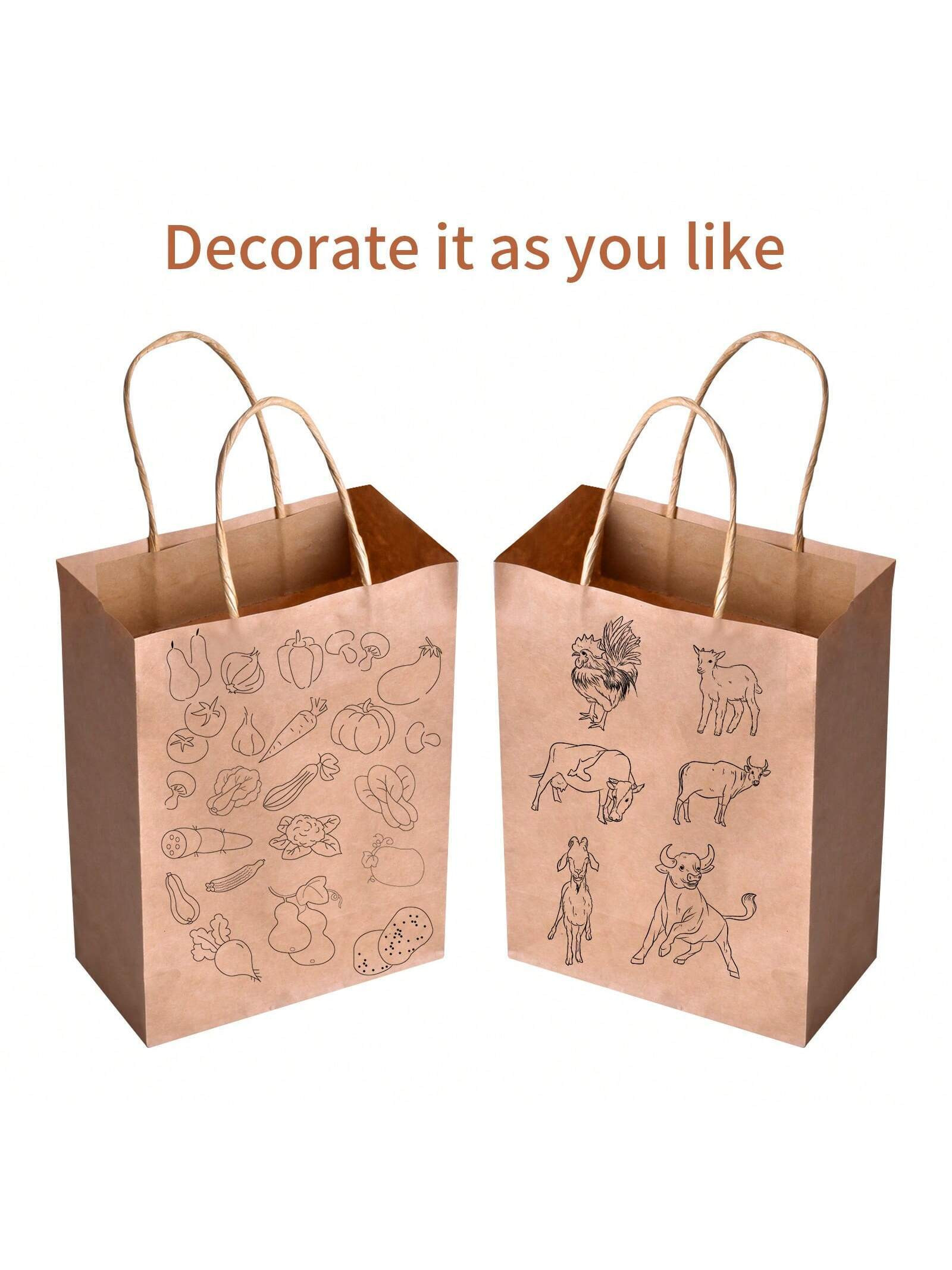 Offset Flexo Printing Kraft Paper Bag Eco Friendly Gift Packaging