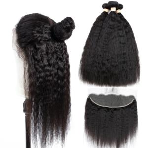 Quality Yaki Straight Cambodian Virgin Hair Extensions Pure Swiss Lace 13x4 For Girl wholesale