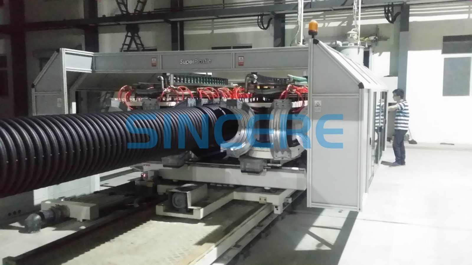 PE PVC Double Wall Corrugated Pipe Extrusion Line Extruder Forming Machine