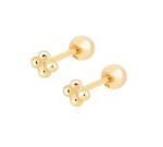 6mm Silver Tiny Beaded Ball Barbell Stud Earrings With Screw Backs Jewelry