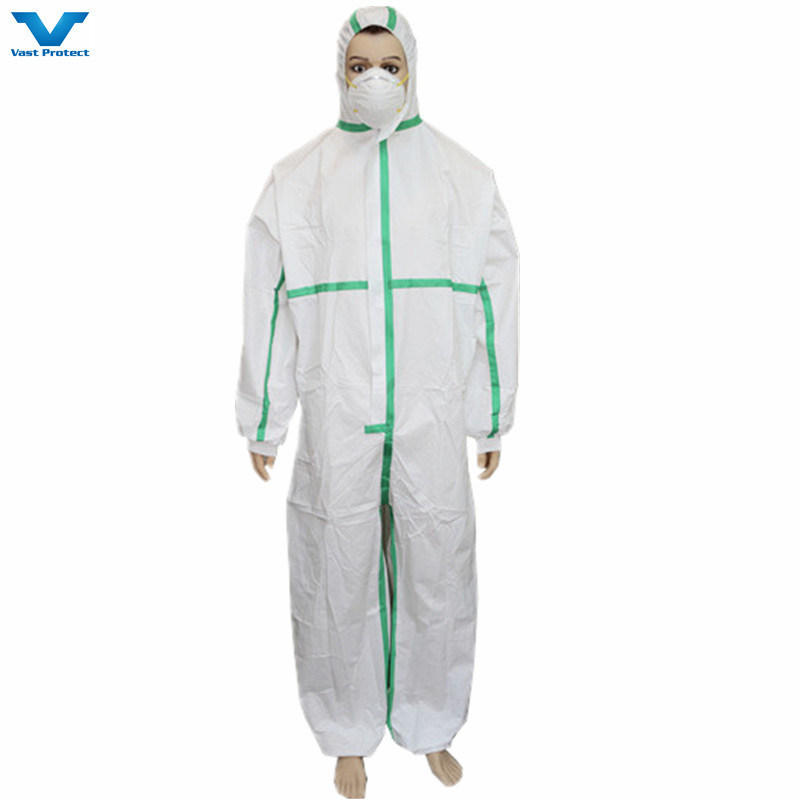 Industrial Safety PPE Protective Clothing Disposable Nonwoven Coveralls with Bootscover