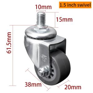 Quality EDL 1.5 Inch 38mm Mini Swivel Caster Wheels With Brakes 2615S-73 wholesale
