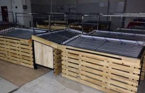 Quality Wood / Metal Vegetable And Fruit Supermarket Display Shelving For Store wholesale