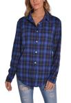 Factory Women′s Plaid Shirt Button up Long-Sleeved Flannel Classic Casual Shirt