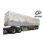 Tri Axles Livestock Fence Cargo Semi Trailer Truck With 12500*2500* 3000-4500 mm