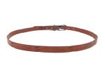 Female 3/4" ( 18 mm ) Full Grain Leather Belt Vintage Embossed Skinny