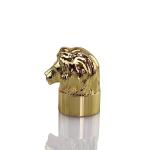 Gold Decorative Zinc Alloy Lion Head Perfume Bottle Cap For Cologne Package