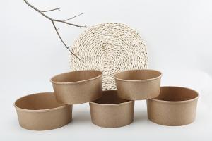 Quality Food Grade Disposable Customized Kraft Paper Soup Bowl Cup With Lid wholesale