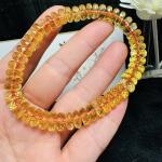 Natural Brazilian Yellow Crystal Bracelet Cut Faceted Faceted Polished Bracelet