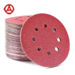 Red Aluminum Oxide Sanding Disc Sandpaper Pad 5inch 8holes Metalworking