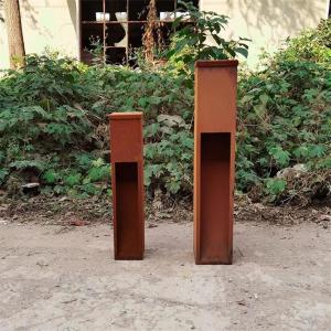 Quality Urban Decoration Led Lighting Boxes Corten Steel Rust Color Bollard Lights wholesale