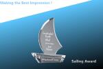 crystal sailboat award/crystal sailboat award/crystal sailing trophy/acrylic