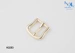 Fashion Design Metal Shoe Buckles , Shine Gold Center Bar Buckle Custom Logo