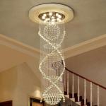 Modern Double Spiral Crystal Chandelier huge pendent light(WH-NC-40)