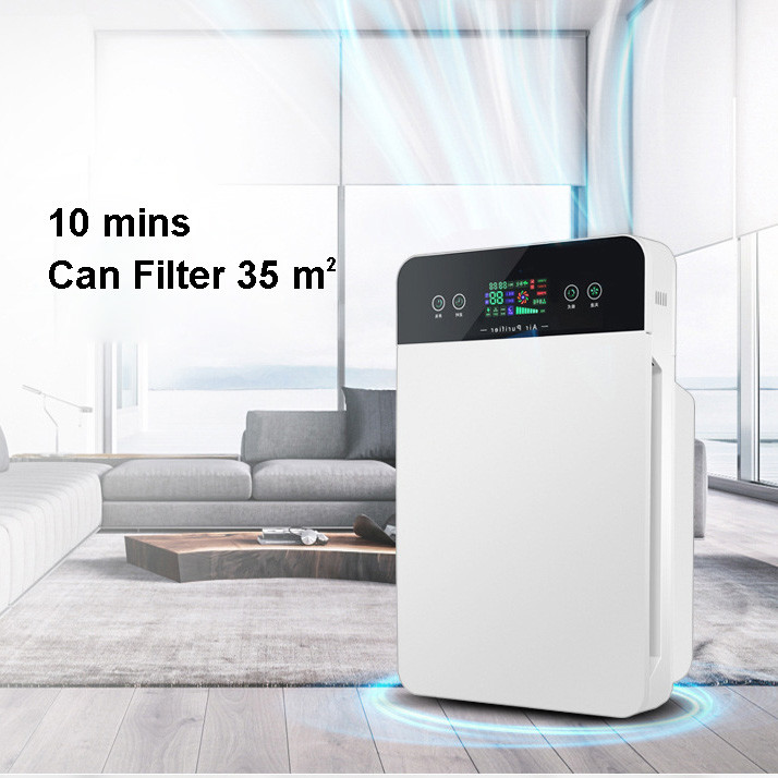 PM2.5 Detection 48W 180M3/H Carbon Filter Hepa Cleaner
