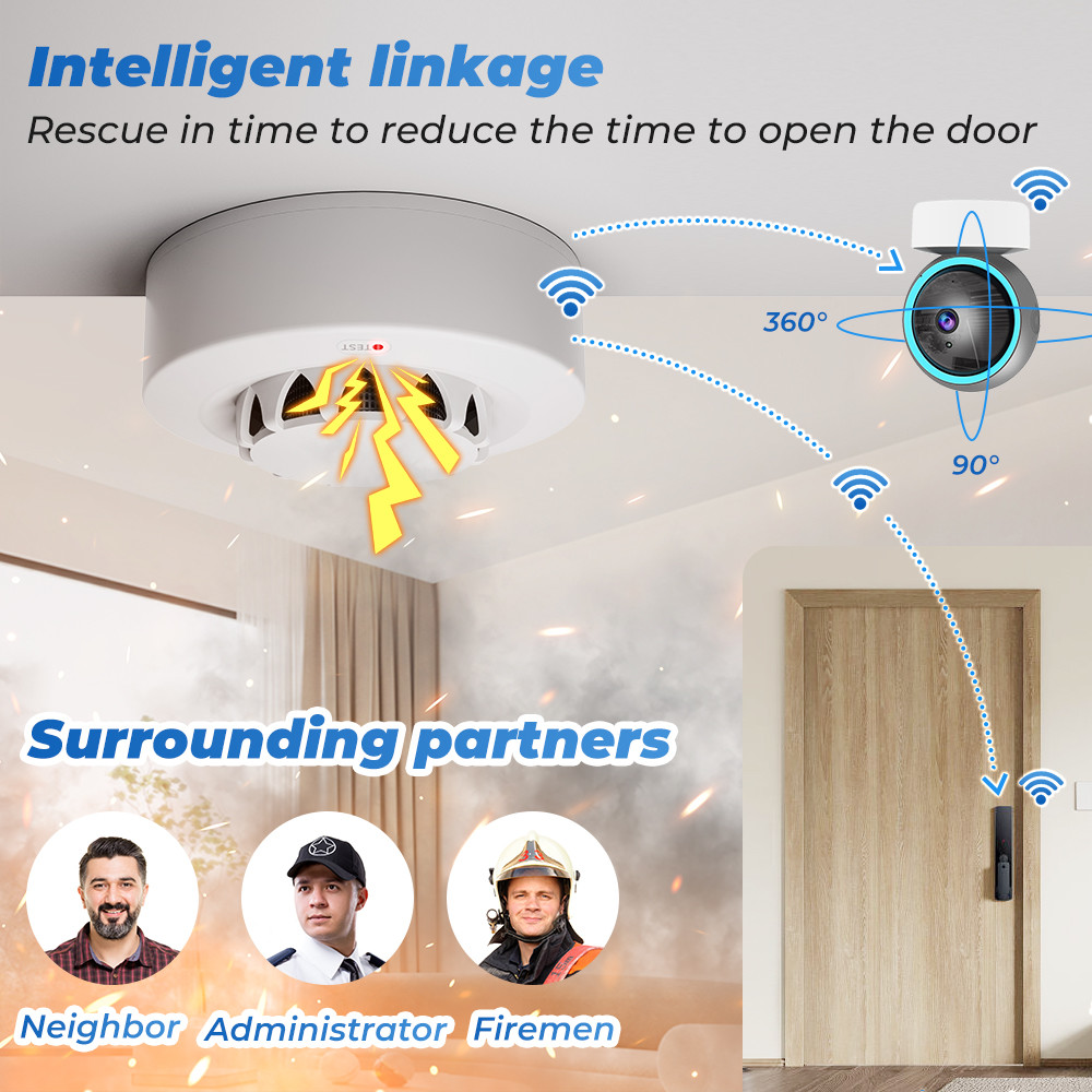 Zigbee Smart Smoke sensor Alarm Tuya90 dB Fire Alarm Home Security System Detector Fire