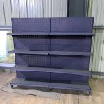 Factory Custom Size Color logo orange supermarket shelf pharmacy shelving rack