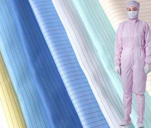 Quality Polyester Anti Static ESD Fabrics Electronic Factory Clean Room Fabrics wholesale