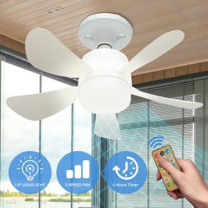 Quality 16 Inch LED Ceiling Fan Lights Remote Control E27 Ventilador Ceiling Fan Lamp wholesale