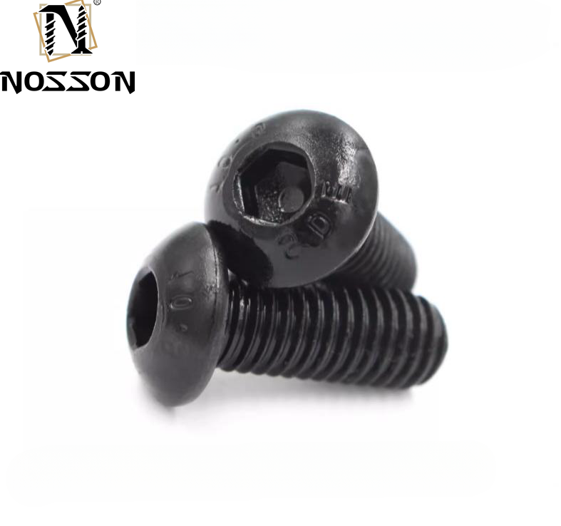 Metric Black Alloy Steel Button Head Hex Drive Screws ISO7380 and Metric Measurement System for Heavy-Duty Applications